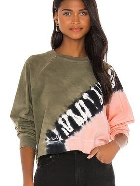 Electric & Rose Olive and Pink Tie-Dye Sweatshirt